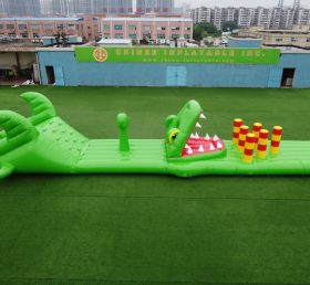 T10-109 Вечеринка игры водных видов спорта для детей раздувной полосы препятствий на тему крокодила раздувной