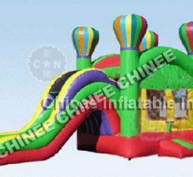 T5-169 Дом прыжка комбинации скольжения раздувных цветных воздушных шаров