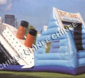 T8-137 Игра комбинации батута с сухим скольжением Титаник раздувной