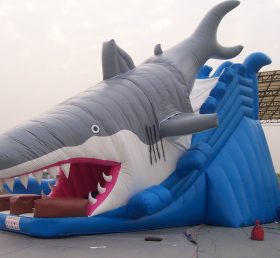 T8-251 Слайд для детей раздувной гигантской горки акулы