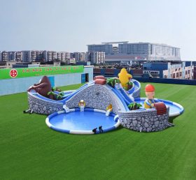 Pool2-700 Надувной бассейн аквапарк с медведем