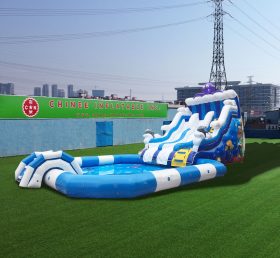 Pool2-715 Раздувной большой бассейн скольжения осьминога дельфина