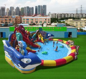 Pool2-727 Парк раздувной бассейн с темой океанического мира