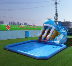 Pool2-731 Надувные скольжения с бассейном кит