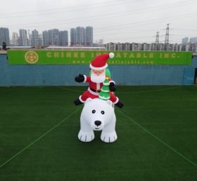 ID1-005 Дед Мороз и белый медведь рождественские раздувные