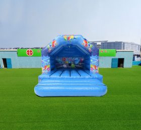 T2-4175 12X12Ft Blue Party Прыгающий дом и дискотека готовы