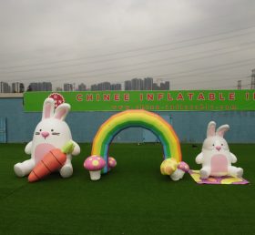 Arch2-402 Радужный кролик арки раздувные украшения для празднования Пасхи