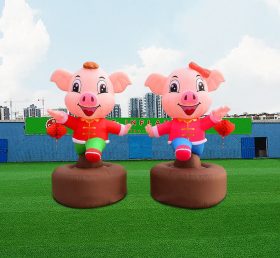 S4-592 Раздувная статуя свиньи гигантский раздувной талисман мультфильм животных танцует свинья украшения вечеринка