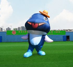 S4-599 Открытый гигантский раздувной животный модель одежды темно-синий цвет рыбы раздувная статуя синяя рыба украшения