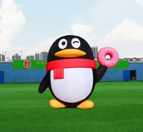 S4-627 Мультфильм на заказ животное пингвин обнимает пончик раздувной