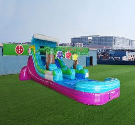 T8-4558 15-дюймовая летняя однополосная водная горка Луау