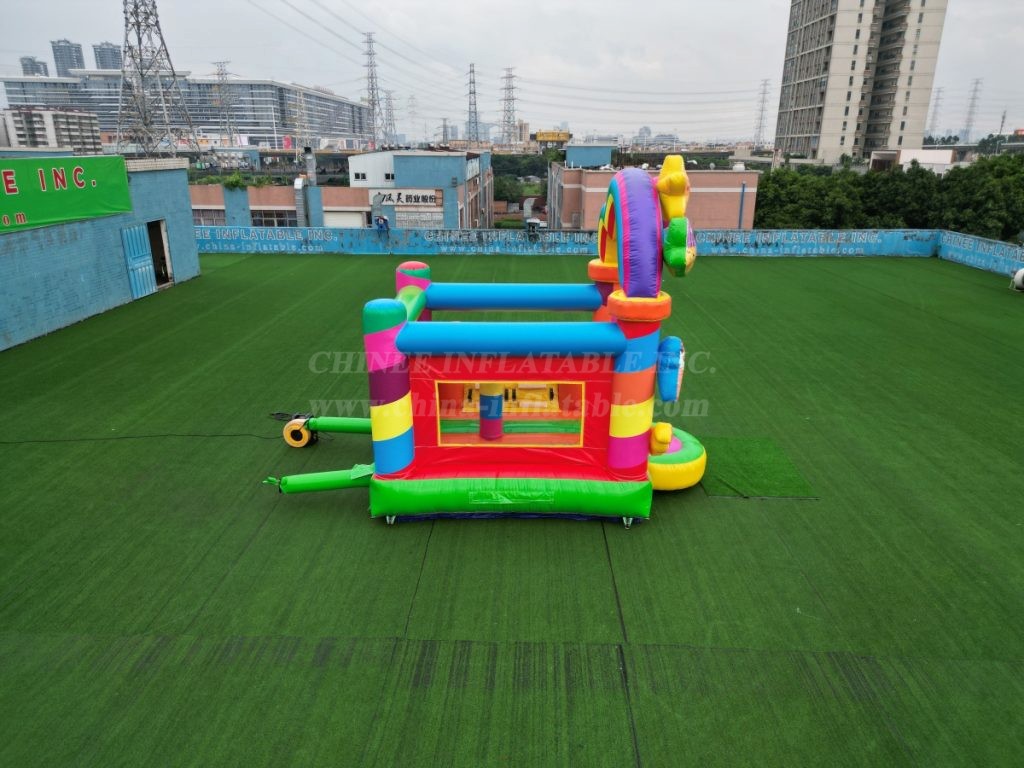 T2-4565B Rainbow Candy  Bouncy Castle With Slide