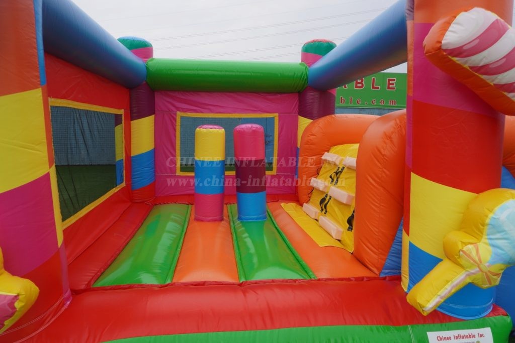 T2-4565B Rainbow Candy  Bouncy Castle With Slide
