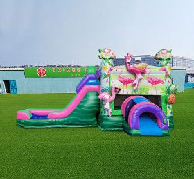 T2-7029 Комбинированный прыгающий домик и горка Flamingo