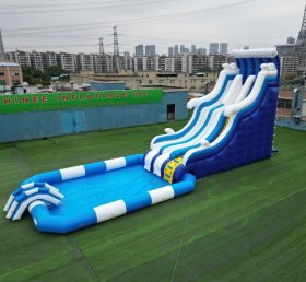 Pool2-715B Большая надувная водная горка с бассейном
