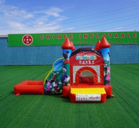 T2-4268F Мини-надувной замок и горка и бассейн в стиле Disney