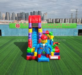 T2-4960A Надувная горка в виде блока LEGO с игровой зоной
