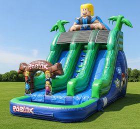 T8-8525 Надувная водная горка в стиле Roblox