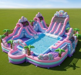 Pool3-357 Водный парк с бассейном в стиле принцесс