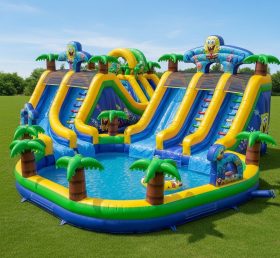 Pool3-381 Водный парк с бассейном в стиле Губки Боба
