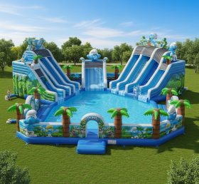 Pool3-400 Водный парк бассейна в стиле Смурфиков