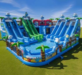 Pool3-401 Водный парк бассейн в стиле Смурфиков