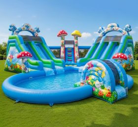 Pool3-402 Водный парк с бассейном в стиле Смурфиков