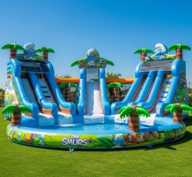 Pool3-404 Водный парк с бассейном в стиле Смурфиков