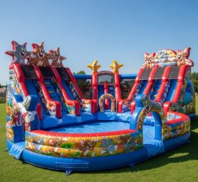 Pool3-415 Водный парк бассейна в стиле Тома и Джерри