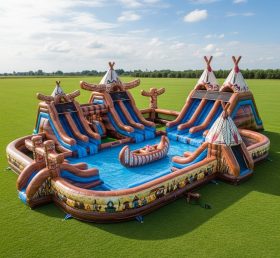 Pool3-426 Водный парк с бассейном в индейском стиле