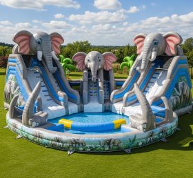 Pool3-462 Водный парк с бассейном в тематике слона