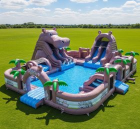 Pool3-474 Водный парк с бассейном в стиле бегемота