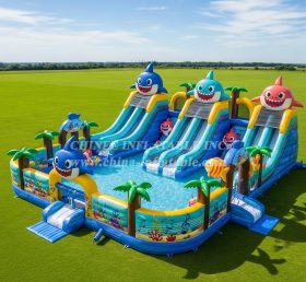 Pool3-562 Водный парк с бассейном в стиле Baby Shark