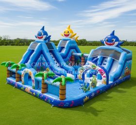 Pool3-563 Водный парк с бассейном в стиле «Малыш Шарк»