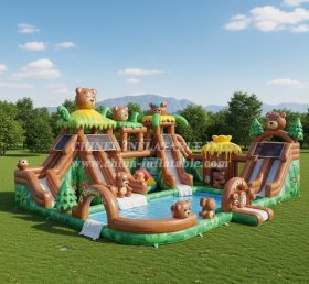 Pool3-582 Водный парк с бассейном в стиле «Медвежьи приключения»