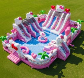 Pool3-610 Водный парк с бассейном в стиле Hello Kitty