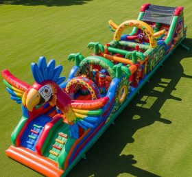 T7-3944 Полоса препятствий с надувной тематикой попугаев