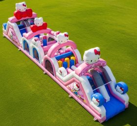 T7-4198 Надувная полоса препятствий в стиле Hello Kitty