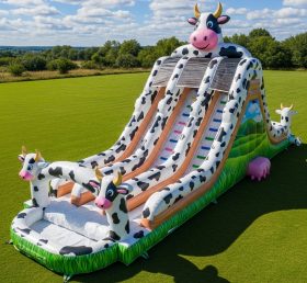 T8-5402 Надувная водная горка в коровьей тематике
