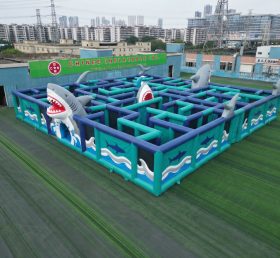 MAZE1-133 Надувной лабиринт в морской тематике с акулой