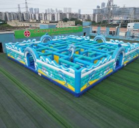 MAZE1-42 Надувной лабиринт в дельфиньей тематике