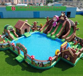 Pool3-758 Водный парк с бассейном в стиле «Маша и Медведь»