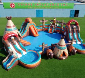 Pool3-790 Водный парк бассейна в индейском стиле