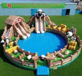 Pool3-823 Водный парк с бассейном в стиле «Барашек Шон»
