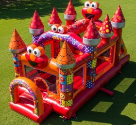 T5-2194 Батут в виде замка в стиле Tickle Me Elmo