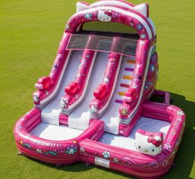 T8-9285 Надувная водная горка в стиле Hello Kitty