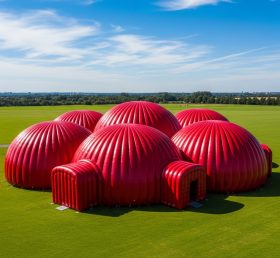 Tent1-6206 Красный купольный кластер надувной купол