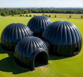 Tent1-6228 Черный купольный кластер надувной купол