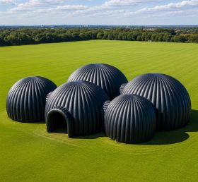 Tent1-6229 Черный куполообразный кластер надувной купол