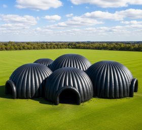 Tent1-6230 Многокупольный кластер Черный надувной купол